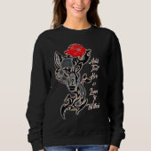 Tattoo She Wolf Head et Red Rose Sweatshirt (Devant)