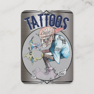 Tattoo Sjabloon Mighty, 3,5 x 2,5-inch    bedrijfs Visitekaartje