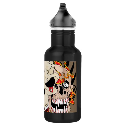 Tattoo Skull Eight Ball Flame 32 oz. Waterfles (Rechts)
