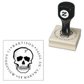TATTOO SKULL ROUND RETOURADRES 	RUBBERSTEMPEL (Gestempeld)