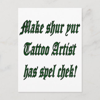 Tattoo spellingcontrole briefkaart