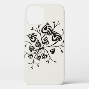 Tattoo stijl Abstracte Floral met puntige bladeren iPhone 12 Pro Hoesje