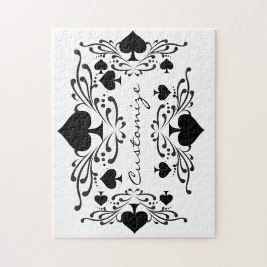 Tattoo-stijl Scroll Black Spades Thunder_Cove Legpuzzel (Verticaal)