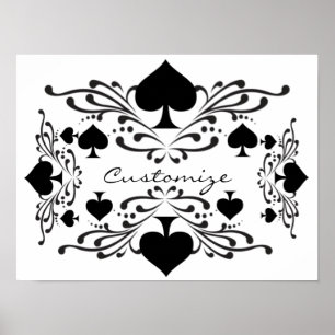 Tattoo-stijl Scroll Black Spades Thunder_Cove Poster