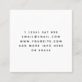 Tattoo Style Calligraphy Cool Typography Modern Vierkante Visitekaartje (Achterkant)