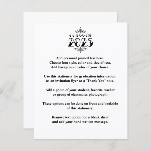 Tattoo Style Class of 2025 Afstuderen Aankondiging (Voorkant / Achterkant)