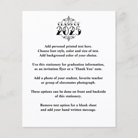 Tattoo Style Class of 2025 Afstuderen Aankondiging (Voorkant)