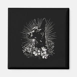 Tattoo Style Lover Belgian Malinois Retro Dog _1 Magneet