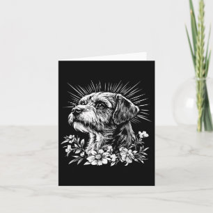 Tattoo Style Lover Border Terrie Retro Dog _1 Kaart