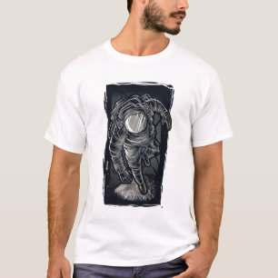 Tattoo T-Shirt met handrawn astronaut