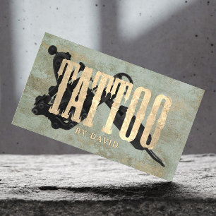 Tattoo Tattoo Pistool goud & Bronze Visitekaartje