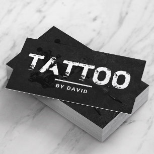 Tattoo Tattoo Pistool Grunge Typografie Visitekaartje