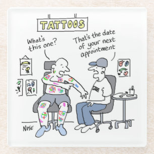 Tattoo Theme Funny Tattooist Glazen Onderzetter