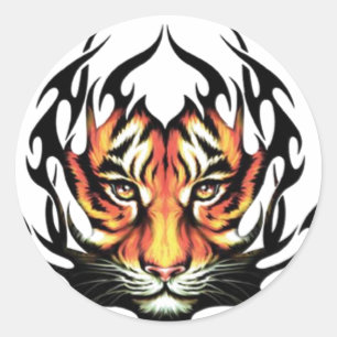 Tattoo Tiger Ronde Sticker