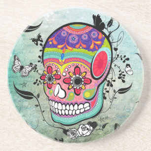 Tattoo Urban Muerte Day of the Dead. Zandsteen Onderzetter
