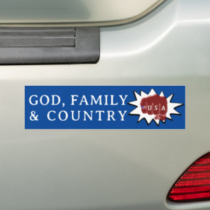 Tattoo US Flag Fist Bump GOD FAMILIE LAND Bumpersticker