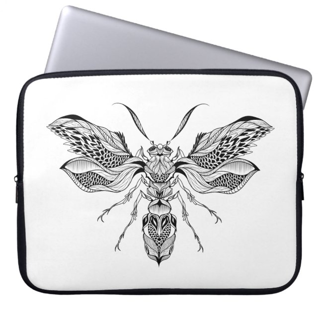 Tattoo van bijen laptop sleeve (Voorkant)