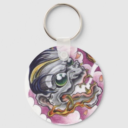 tattoo van de oosterse schedel sleutelhanger (Voorkant)