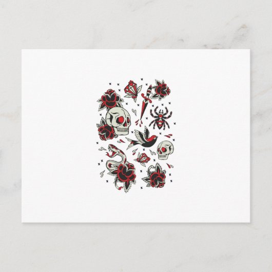 Tattoo van de oude school briefkaart (Voorkant)