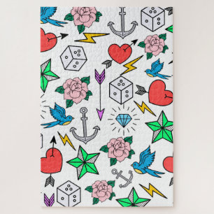 Tattoo van de oude school legpuzzel