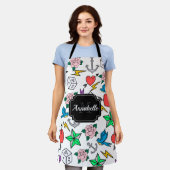 Tattoo van de oude school schort (Gedragen)