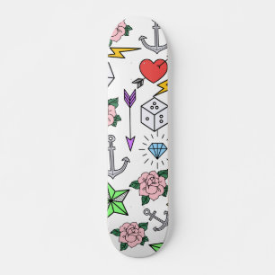Tattoo van de oude school skateboard