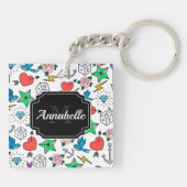 Tattoo van de oude school sleutelhanger (Achterkant)