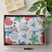 Tattoo van de oude school tissuepapier (Geschenk)