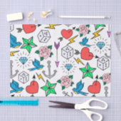 Tattoo van de oude school tissuepapier (Craft)