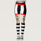 Tattoo van de schedel Leggings gestript (Voorkant)