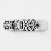 Tattoo van het polynesiaanse tribaalmasker van Tik Skateboard (Horizontaal)