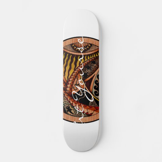 Tattoo van hout skateboard (Voorkant)