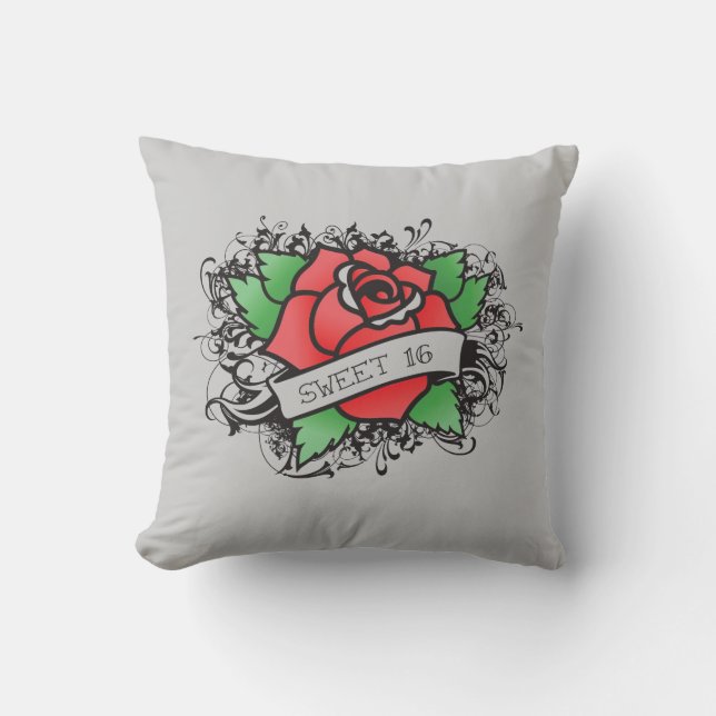 tattoo van roos, zoet 16 kussen (Voorkant)