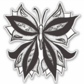 Tattoo van vlinder en witte tribale vlinder sticker (Voorkant)