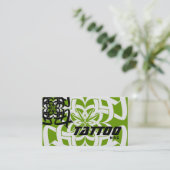 Tattoo Visitekaartje Tribal Black White (Staand voorkant)