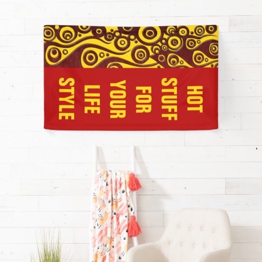 Tattoo vlammen en cirkels rood + uw rug. en idee spandoek (Insitu)