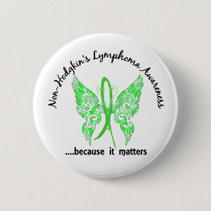Tattoo vlinder 6.1 Non-Hodgkin lymfoom Ronde Button 5,7 Cm