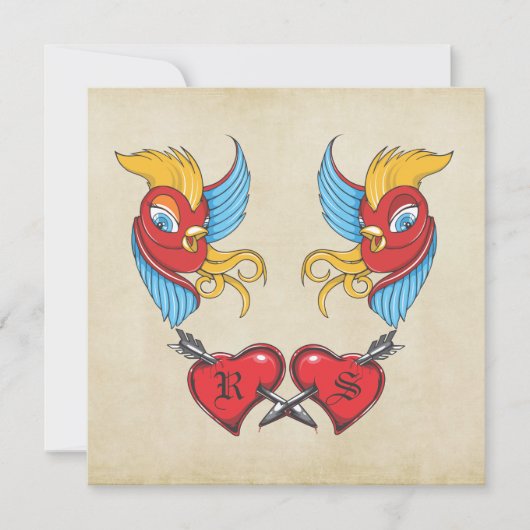 Tattoo - vogelransport bewaar de datum Save The Date (Voorkant)