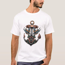 Tattoo voor anker en doorslikken ontwerpT-Shirt T-shirt