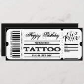 Tattoo Voucher Certificaat Ticket Cadeau Kaart (Voorkant / Achterkant)