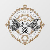  Tattoo Winkelmachine Pistolen Deuren aanpassen Raamsticker (Vel)