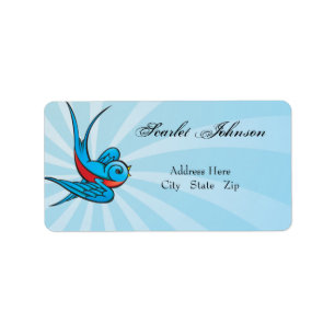 Tattoo zwaluwen en scroll Urban Adresetiketten Etiket