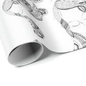 Tattoo, zwart en wit cadeaupapier (Rol Hoek)