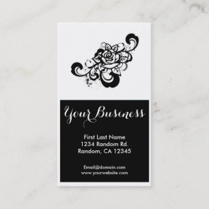 Tattoo zwart wit roos aangepaste visitekaartjes