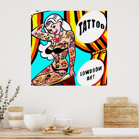 tattooed blonde model poster (Cuisine)