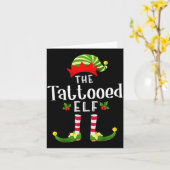 Tattooed Christmas Elf Matching Pajama X-mas Party Kaart (Gele Bloem)