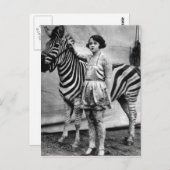 Tattooed Circus Lady en Zebra Briefkaart (Voorkant / Achterkant)