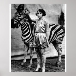 Tattooed Circus Lady en Zebra Poster