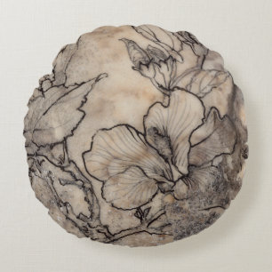 Tattooed Floral I Rond Kussen