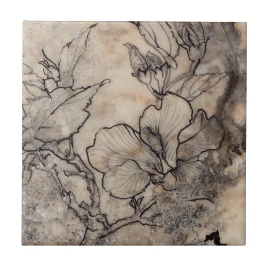 Tattooed Floral I Tegeltje (Voorkant)